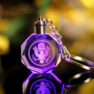 【50個セット】LED発光 K9クリスタルガラスキーホルダー